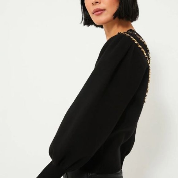 Tuckernuck Hyacinth House Black Embellished Everly Sweater  worn once - Picture 2 of 6